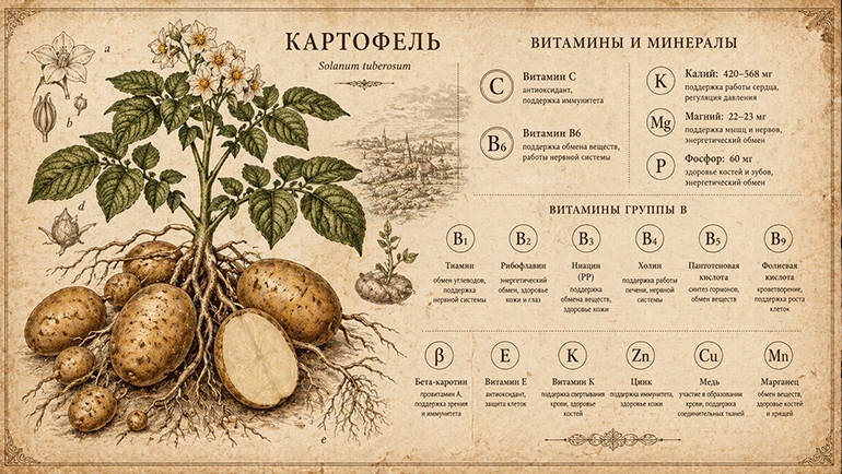 Картофель: витамины и минералы