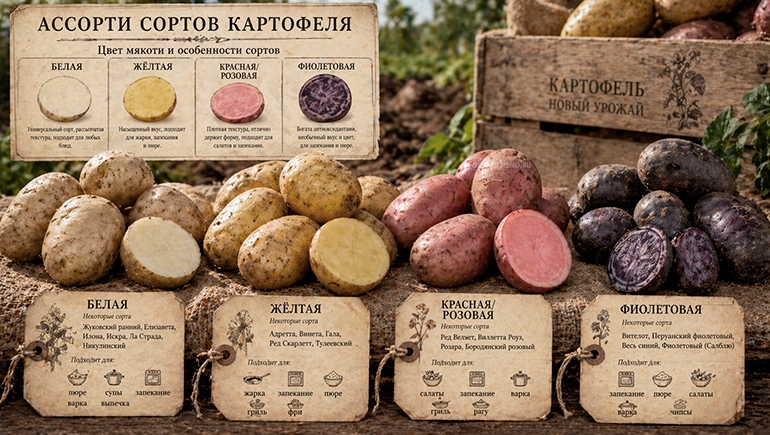 Сорта картофеля для жарки, варки, запекания